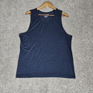 Bear Bottom Tank Top Shirt Men's Medium Blue Gym Loungewear Casual Stretch